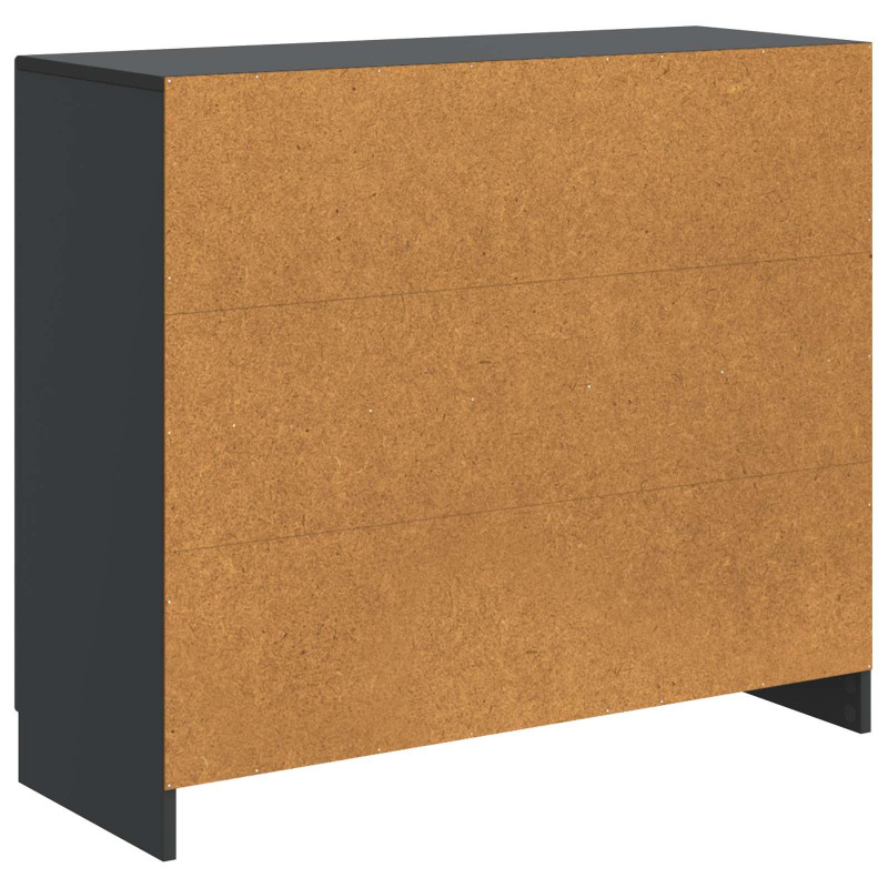 Bufet Czarny 89 x 34,5 x 77 cm Drewno inżynieryjne