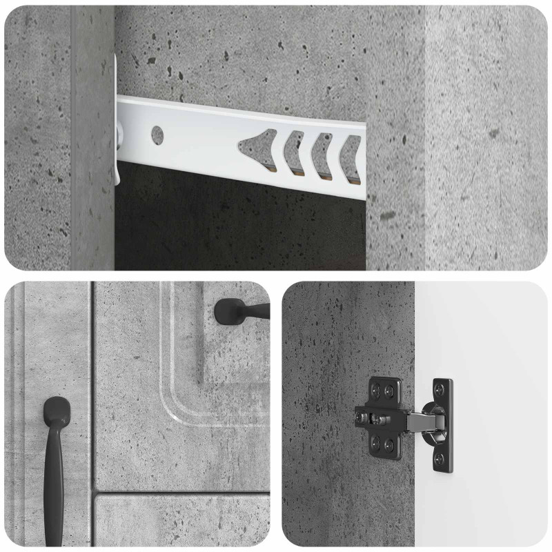 Bufet Betonowy szary 89 x 34,5 x 57 cm Drewno inżynieryjne