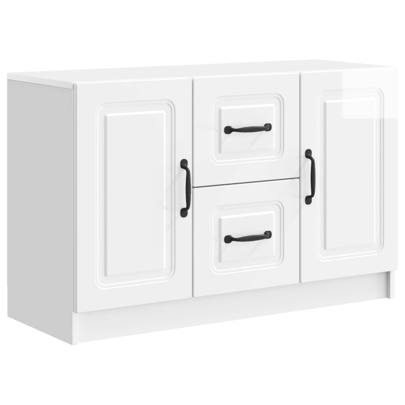 Bufet Biały wysoki połysk 89 x 34,5 x 57 cm Drewno inżynieryjne