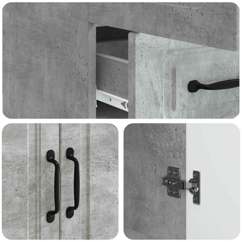 Bufet Betonowy szary 66 x 34,5 x 92 cm Drewno inżynieryjne