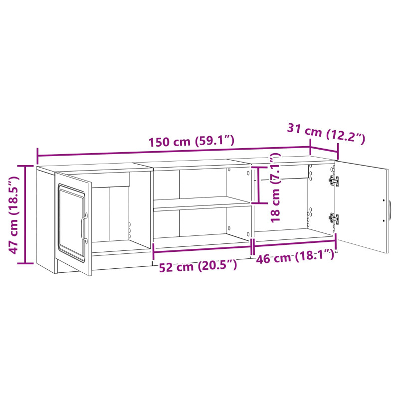 Szafka pod telewizor Betonowy szary 150 x 31 x 47 cm