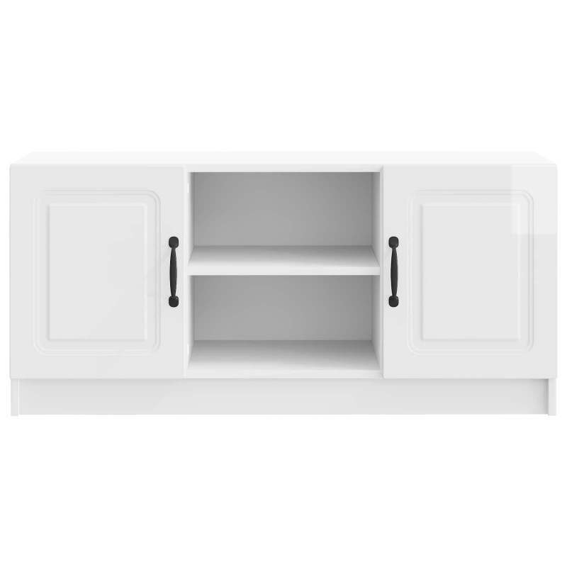 Szafka pod telewizor Biały wysoki połysk 102 x 34,5 x 47 cm