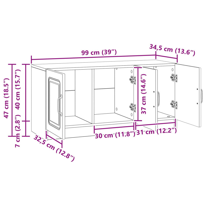 Szafka pod telewizor dąb Sonoma 99 x 34,5 x 47 cm