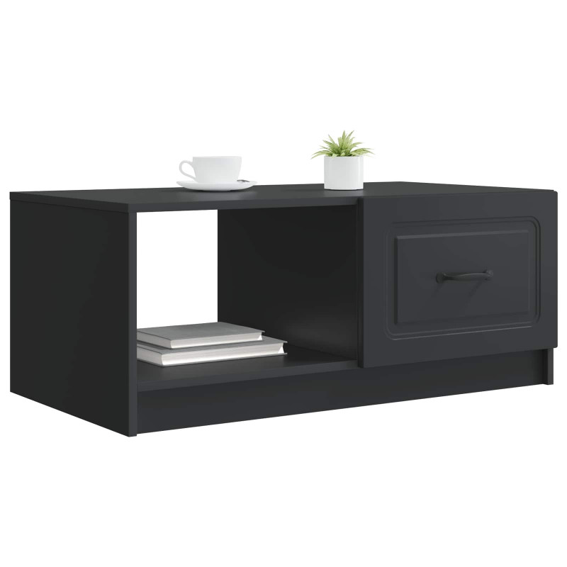 Stolik kawowy Czarny 90 x 50 x 37 cm Drewno inżynieryjne