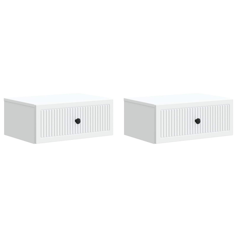Szafka Nocna 2 pcs Biały 49 x 34,5 x 20 cm Drewno inżynieryjne