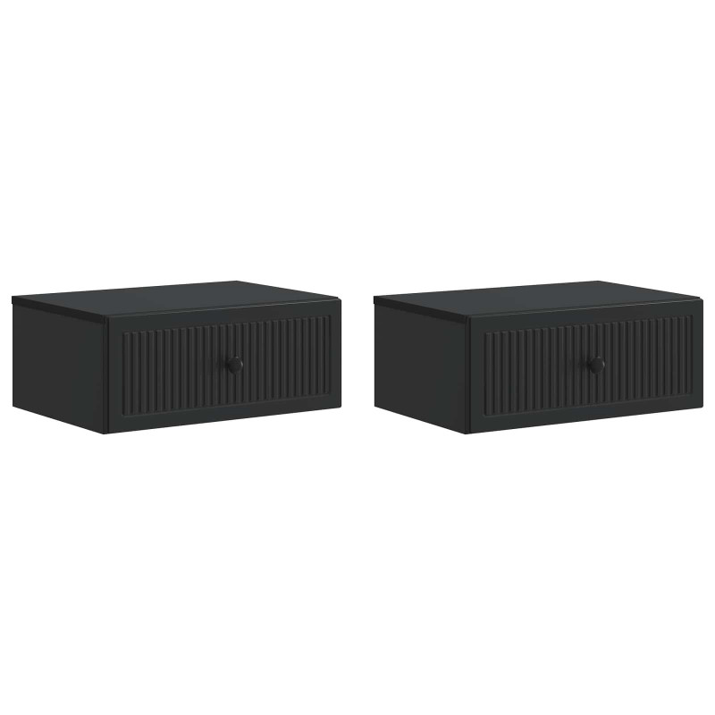 Szafka Nocna 2 pcs Czarny 49 x 34,5 x 20 cm Drewno inżynieryjne