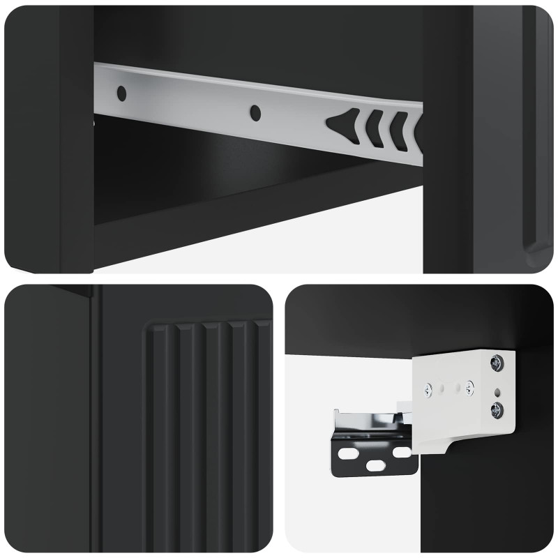 Szafka Nocna 2 pcs Czarny 49 x 34,5 x 20 cm Drewno inżynieryjne