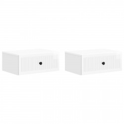 Szafka Nocna 2 pcs Biały wysoki połysk 49 x 34,5 x 20 cm