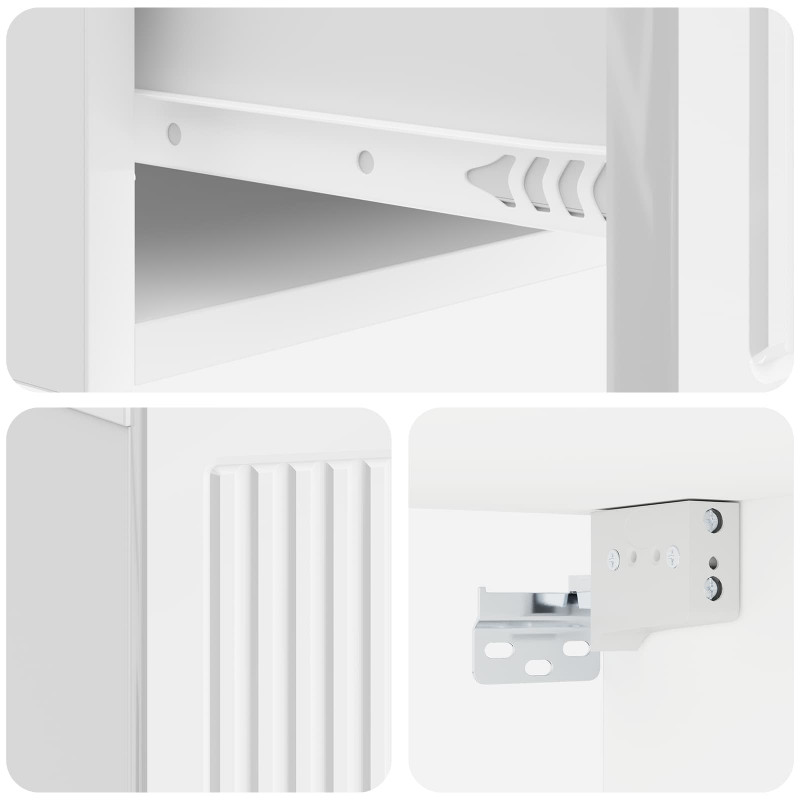 Szafka Nocna 2 pcs Biały wysoki połysk 49 x 34,5 x 20 cm