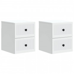 Wisząca Szafka Nocna z szufladą 2 pcs Biały 33 x 34,5 x 40 cm