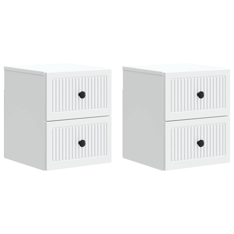 Wisząca Szafka Nocna z szufladą 2 pcs Biały 33 x 34,5 x 40 cm