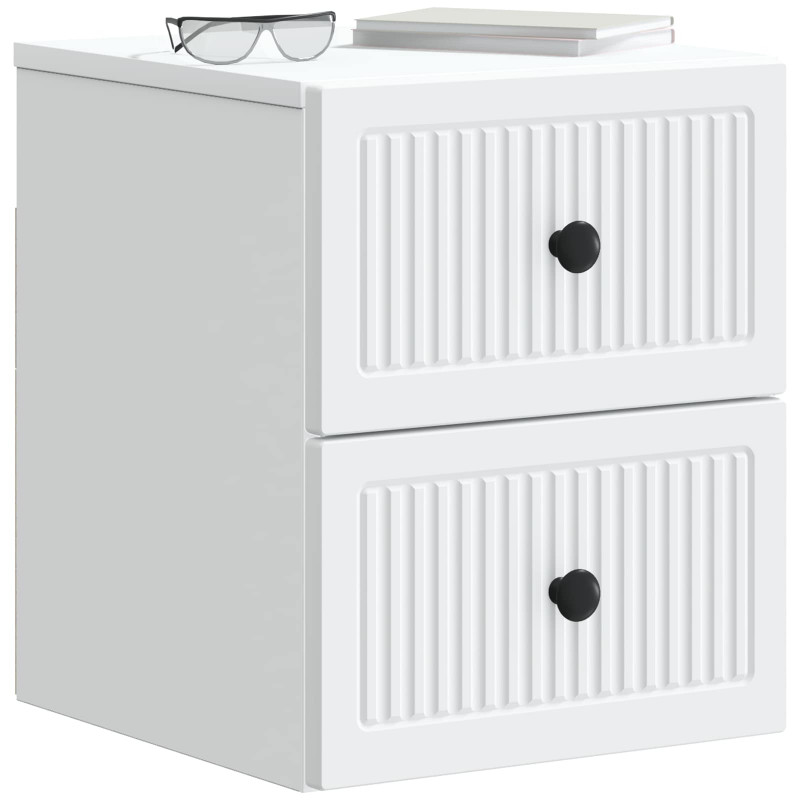 Wisząca Szafka Nocna z szufladą 2 pcs Biały 33 x 34,5 x 40 cm