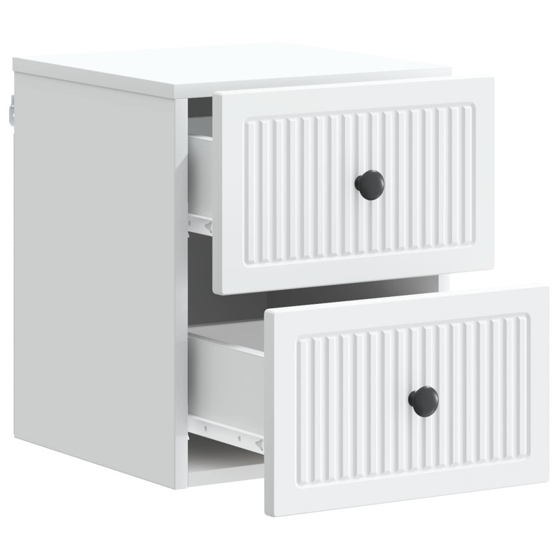 Wisząca Szafka Nocna z szufladą 2 pcs Biały 33 x 34,5 x 40 cm