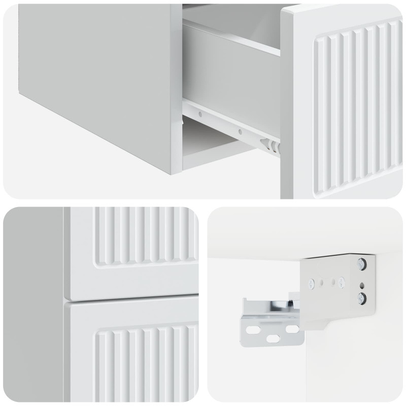 Wisząca Szafka Nocna z szufladą 2 pcs Biały 33 x 34,5 x 40 cm