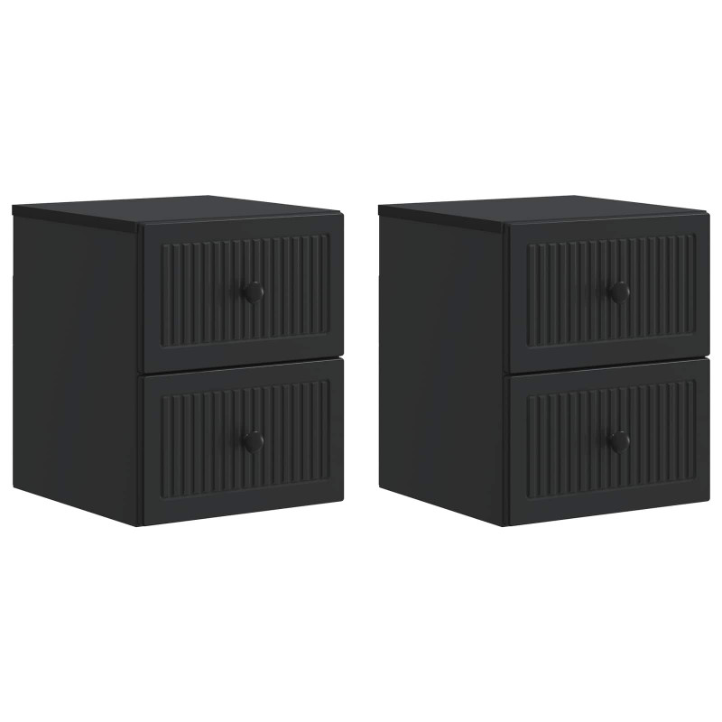 Wisząca Szafka Nocna z szufladą 2 pcs Czarny 33 x 34,5 x 40 cm