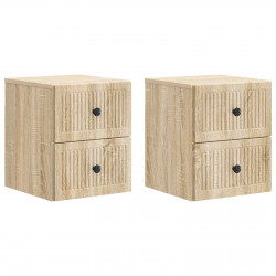 Wisząca Szafka Nocna 2 pcs dąb Sonoma 33 x 34,5 x 40 cm