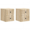 Wisząca Szafka Nocna 2 pcs dąb Sonoma 33 x 34,5 x 40 cm