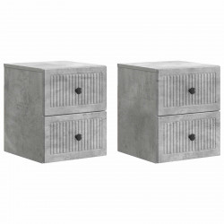 Wisząca Szafka Nocna 2 pcs Betonowy szary 33 x 34,5 x 40 cm