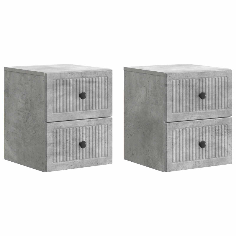 Wisząca Szafka Nocna 2 pcs Betonowy szary 33 x 34,5 x 40 cm