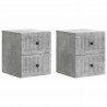 Wisząca Szafka Nocna 2 pcs Betonowy szary 33 x 34,5 x 40 cm