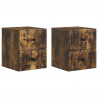 Wisząca Szafka Nocna 2 pcs Dąb wędzony 33 x 34,5 x 40 cm