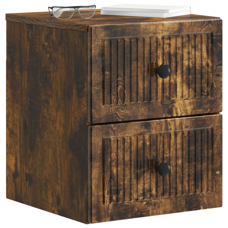 Wisząca Szafka Nocna 2 pcs Dąb wędzony 33 x 34,5 x 40 cm