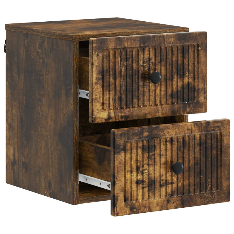 Wisząca Szafka Nocna 2 pcs Dąb wędzony 33 x 34,5 x 40 cm