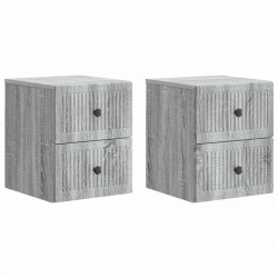 Wisząca Szafka Nocna 2 pcs Szary Sonoma 33 x 34,5 x 40 cm