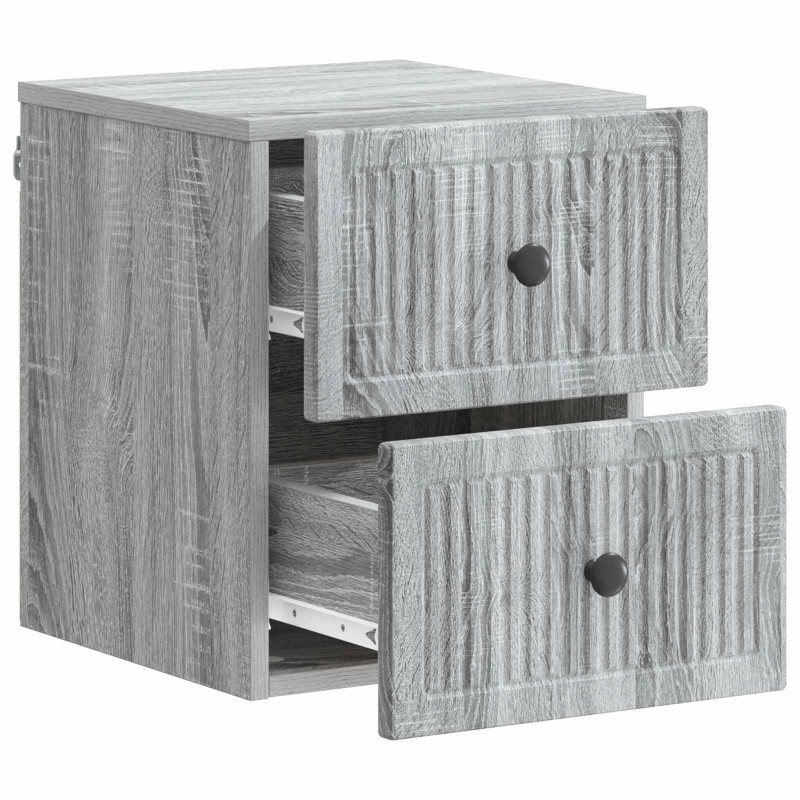 Wisząca Szafka Nocna 2 pcs Szary Sonoma 33 x 34,5 x 40 cm