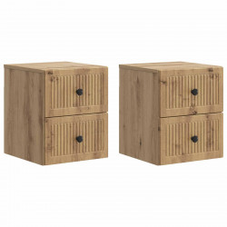Wisząca Szafka Nocna 2 pcs Dąb artisan 33 x 34,5 x 40 cm