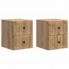 Wisząca Szafka Nocna 2 pcs Dąb artisan 33 x 34,5 x 40 cm