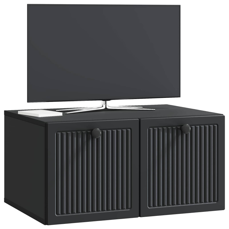 Szafka RTV montowana na ścianie Czarny 59,5 x 41 x 30 cm