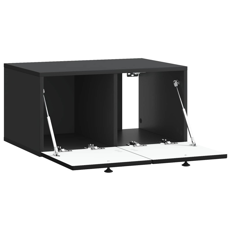 Szafka RTV montowana na ścianie Czarny 59,5 x 41 x 30 cm