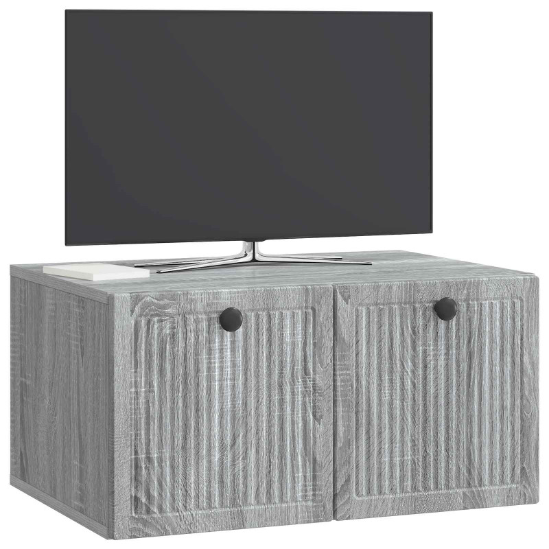 Szafka RTV montowana na ścianie Szary Sonoma 59,5 x 41 x 30 cm
