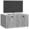 Szafka RTV montowana na ścianie Szary Sonoma 59,5 x 41 x 30 cm