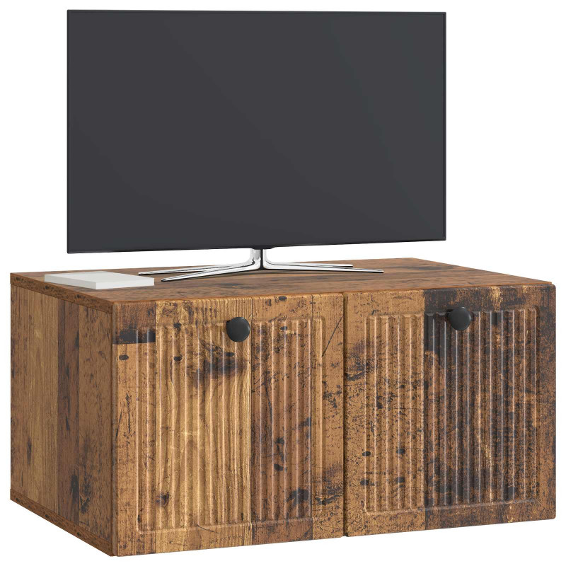Szafka RTV montowana na ścianie Stare drewno 59,5 x 41 x 30 cm