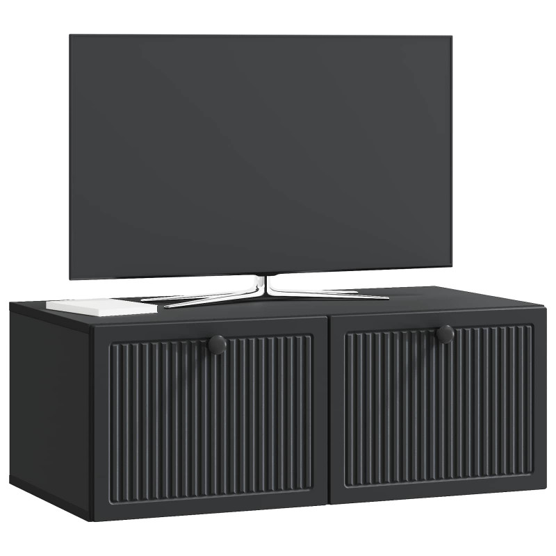 Szafka RTV montowana na ścianie Czarny 78,5 x 41 x 30 cm