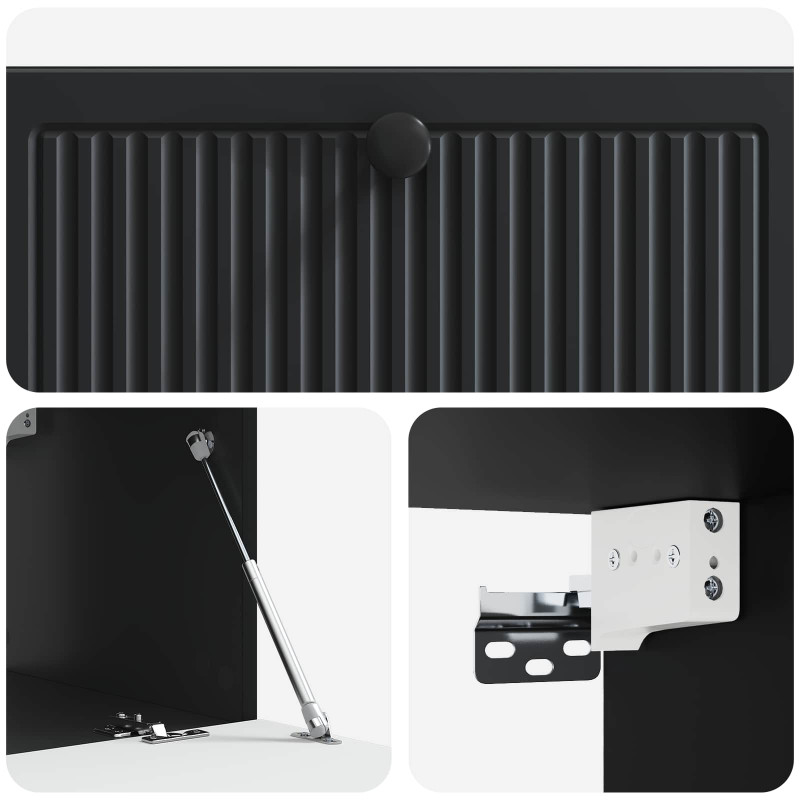Szafka RTV montowana na ścianie Czarny 78,5 x 41 x 30 cm