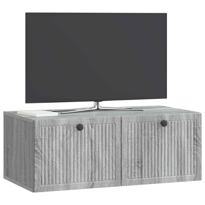 Szafka RTV montowana na ścianie Szary Sonoma 78,5 x 41 x 30 cm