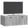 Szafka RTV montowana na ścianie Szary Sonoma 78,5 x 41 x 30 cm