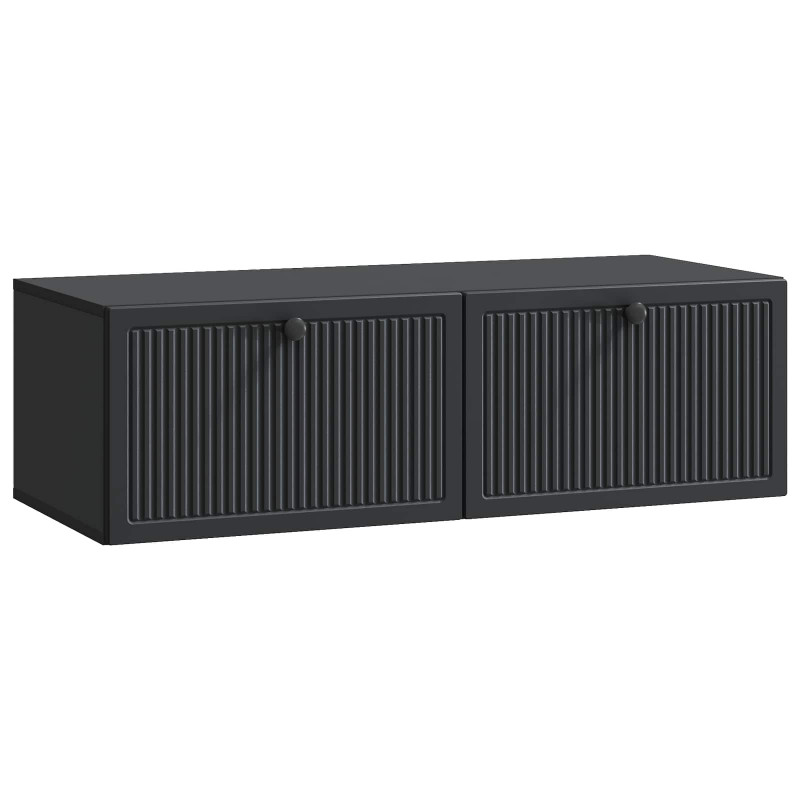 Szafka RTV montowana na ścianie Czarny 98 x 41 x 30 cm