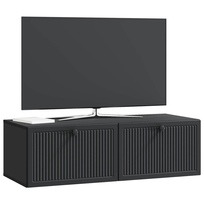 Szafka RTV montowana na ścianie Czarny 98 x 41 x 30 cm
