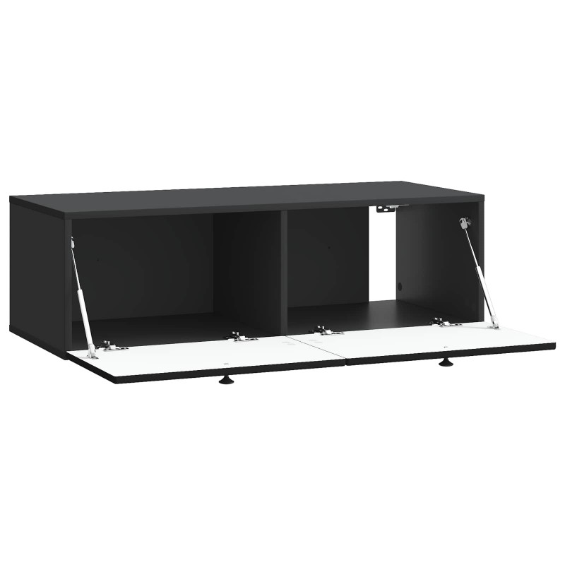 Szafka RTV montowana na ścianie Czarny 98 x 41 x 30 cm