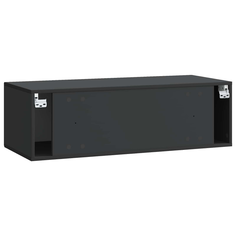 Szafka RTV montowana na ścianie Czarny 98 x 41 x 30 cm