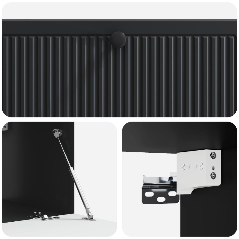 Szafka RTV montowana na ścianie Czarny 98 x 41 x 30 cm