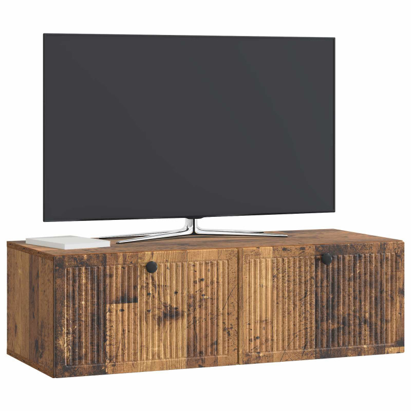 Szafka RTV montowana na ścianie Stare drewno 98 x 41 x 30 cm