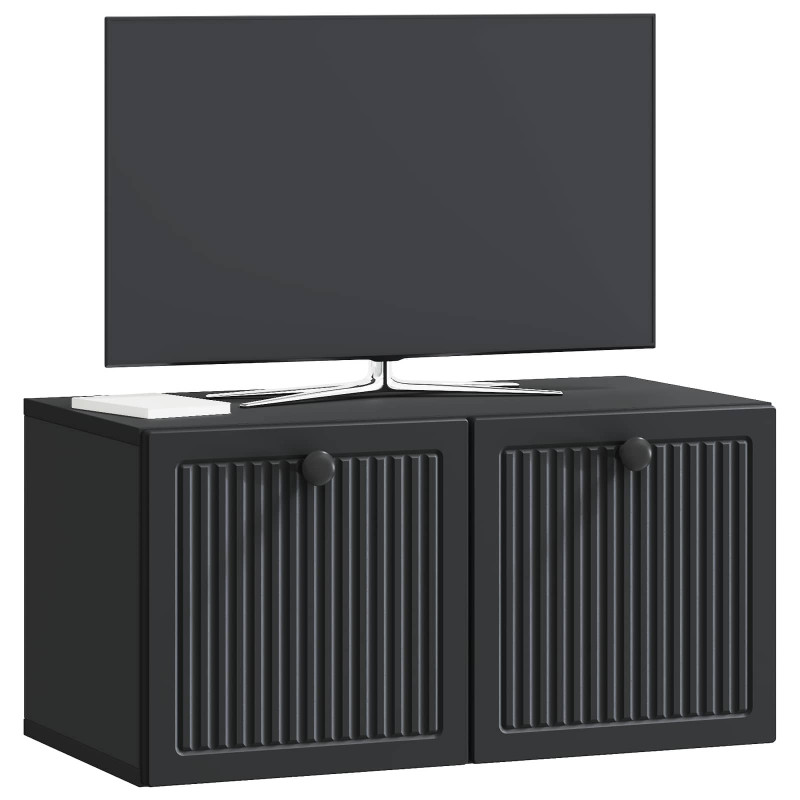 Szafka RTV montowana na ścianie Czarny 59,5 x 31 x 30 cm