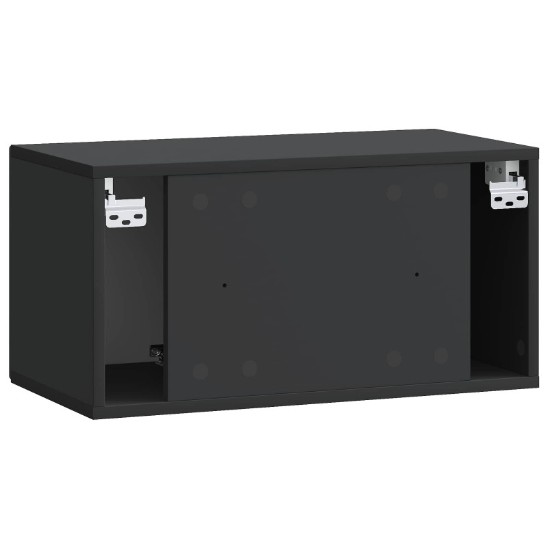 Szafka RTV montowana na ścianie Czarny 59,5 x 31 x 30 cm