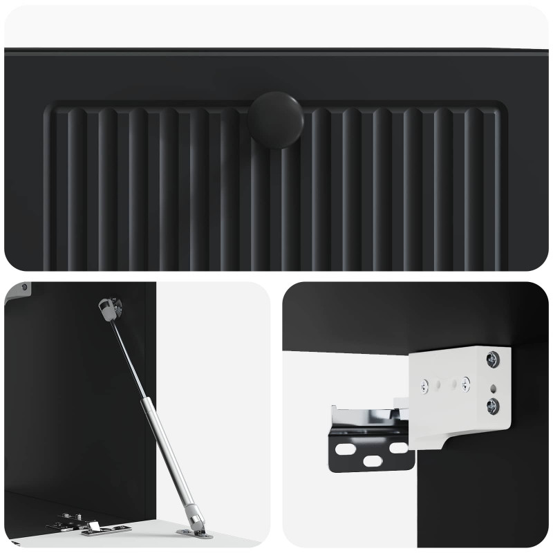 Szafka RTV montowana na ścianie Czarny 59,5 x 31 x 30 cm