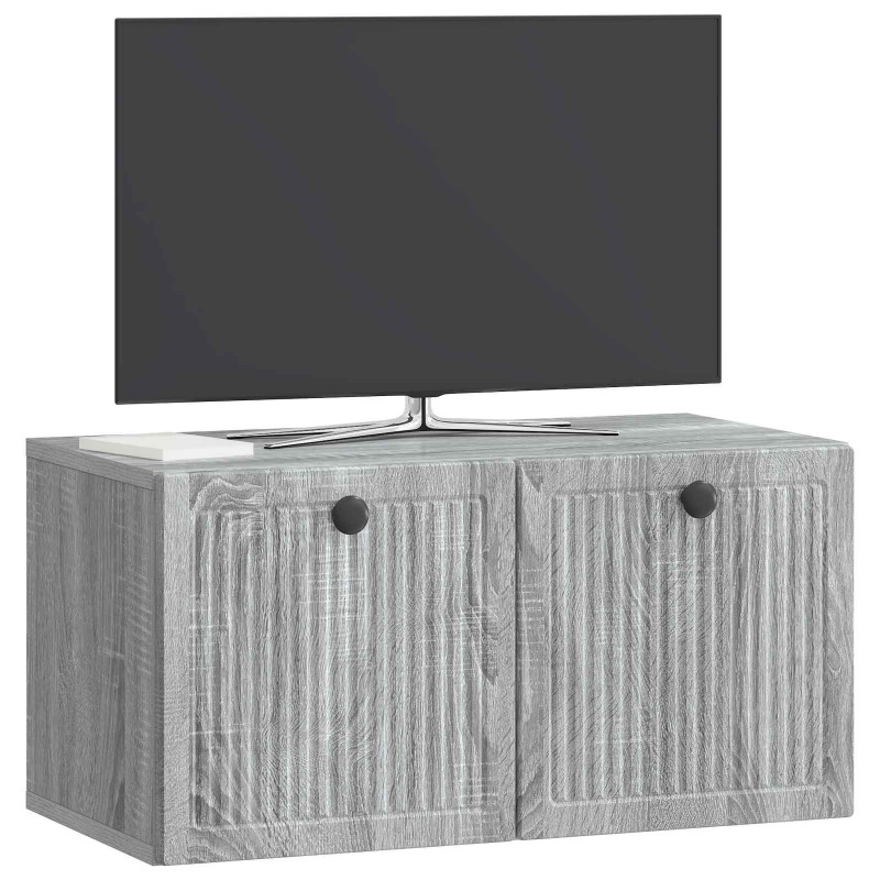 Szafka RTV montowana na ścianie Szary Sonoma 59,5 x 31 x 30 cm